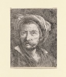 Starý muž s turbanem, z Raccolta di Teste (Sbírka hlav) od Giovanni Domenico Tiepolo
