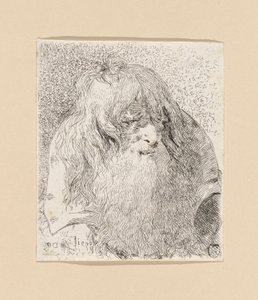 Starý muž s plnovousem a dlouhými vlasy, z Raccolta di Teste (Sbírka hlav) od Giovanni Domenico Tiepolo