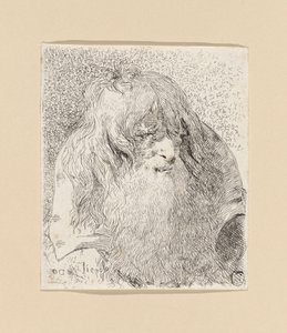Stařec s vousy a dlouhými vlasy, z díla „Raccolta di Teste“ (Sbírka hlav) od Giovanni Domenico Tiepolo