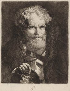 Starý muž s helmou od Giovanni Domenico Tiepolo