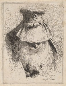 Starý muž s velkým kloboukem, z Raccolta di Teste (Sbírka hlav) od Giovanni Domenico Tiepolo