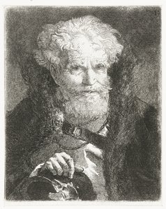 Starý muž v plášti s kožešinovým límcem a helmou Sbírka hlav (název série) Raccolta di Teste (název série) od Giovanni Domenico Tiepolo