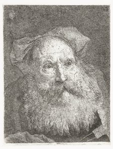 Starý muž s vousy Sbírka hlav (název série) Raccolta di Teste (název série) od Giovanni Domenico Tiepolo