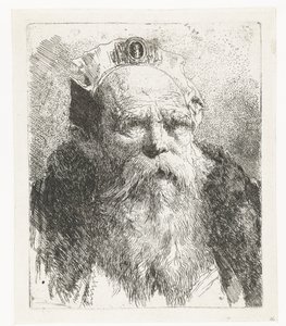 Starý muž s vousy a kloboukem se šperky Sbírka hlav (název série) Raccolta di Teste (název série) od Giovanni Domenico Tiepolo