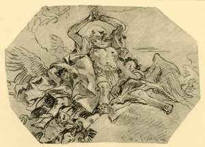 Modlící se svatý obklopený anděly, 1762, 1928 od Giovanni Domenico Tiepolo