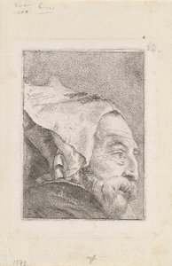 Profil starého muže z Raccolta di Teste (sbírka hlav) od Giovanni Domenico Tiepolo