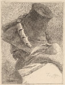 Profil starého muže s kloboukem od Giovanni Domenico Tiepolo