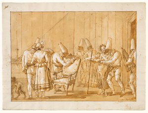 Punchinellovi pomáhají ke židli od Giovanni Domenico Tiepolo