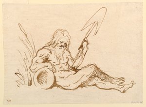 Náčrt říčního boha od Giovanni Domenico Tiepolo