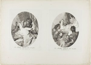 Tarquin a Lucretia a Kleopatra poctěni dary od Giovanni Domenico Tiepolo