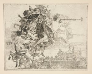 The Arms of Carl Philipp von Greiffenklau, ze série Malebné nápady nad útěkem do Egypta (Flight into Egypt) od Giovanni Domenico Tiepolo
