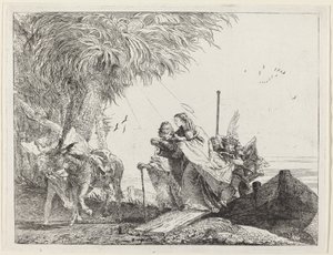 Vylodění Svaté rodiny od Giovanni Domenico Tiepolo