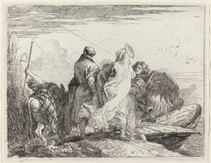 Svatá rodina se připravuje na nalodění od Giovanni Domenico Tiepolo
