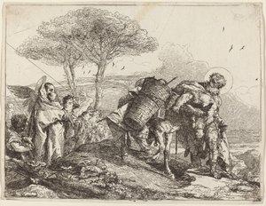 Madonna s dítětem vlevo, se souborem andělů od Giovanni Domenico Tiepolo