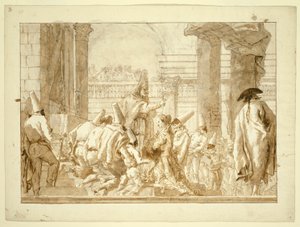 Sňatek Punchinellova otce od Giovanni Domenico Tiepolo