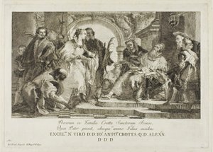 Svatí patroni rodiny Crotta od Giovanni Domenico Tiepolo