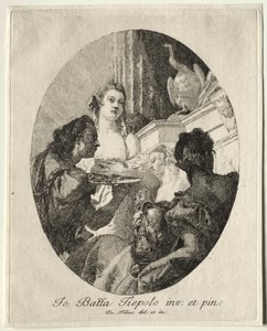 Tři ženy představující dary Marca Anthonyho Kleopatře. od Giovanni Domenico Tiepolo