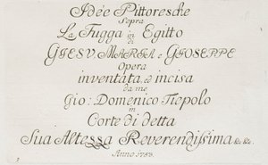 Titulní strana knihy Útěk do Egypta od Giovanni Domenico Tiepolo