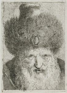 Turek s kožešinovou čepicí, z Raccolta di Teste (sbírka hlav) od Giovanni Domenico Tiepolo