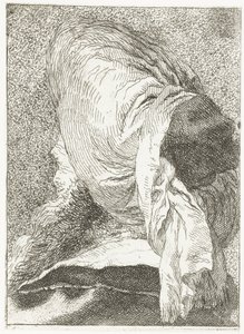 Turecký muž s hlavou odvrácenou v turbanu Sbírka hlav (název série) Raccolta di Teste (název série) od Giovanni Domenico Tiepolo