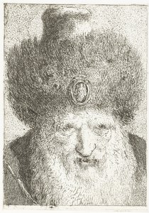 Turecký muž s kožešinovou čepicí Sbírka hlav (název série) Raccolta di Teste (název série) od Giovanni Domenico Tiepolo