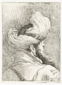 Turecký muž s turbánem od Giovanni Domenico Tiepolo
