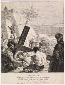 Via crucis - stanice IX. Ježíš padá potřetí od Giovanni Domenico Tiepolo