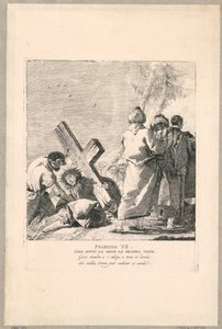 Via crucis - stanice VII, padá pod kříž podruhé od Giovanni Domenico Tiepolo