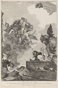Madonna del Carmelo se zjevuje Saint Simon Stock od Giovanni Domenico Tiepolo after Giovanni Battista Tiepolo