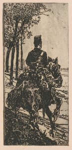 Dělostřelecký voják na koni od Giovanni Fattori