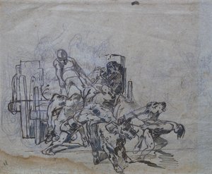 Povoz se čtyřmi voly od Giovanni Fattori