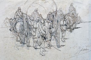 Konvoj se zásobami na pochodu od Giovanni Fattori