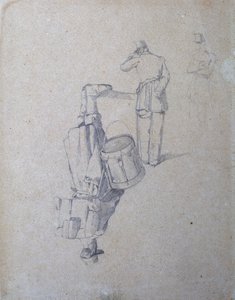 Bubeník a dva vojáci od Giovanni Fattori