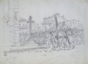 Vstup francouzských jednotek do Livorna od Giovanni Fattori