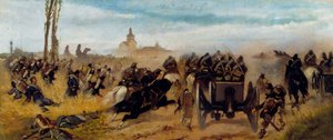 Epizoda útoku na Madonu z Objevení, asi 1864 (olej na plátně) od Giovanni Fattori