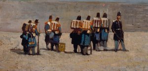 Francouzští vojáci z roku 59, asi 1859 (olej na desce) od Giovanni Fattori