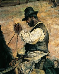Značení mladých býků v Maremmě, cca 1887, Giovanni Fattori (1825-1908), 86x172 cm, Detail od Giovanni Fattori