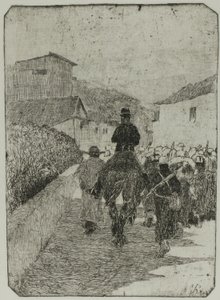 Vojenská promenáda od Giovanni Fattori