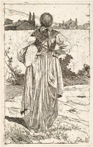 Žena z gabra (Donna al gabbro) od Giovanni Fattori