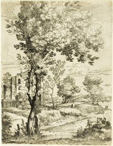 Krajina s domem od Giovanni Francesco Grimaldi