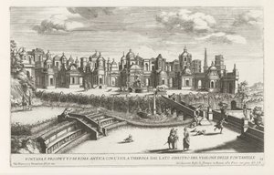 Fontein van het Kleine Rome v de tuinen van de Villa d