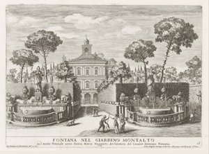 Fonteinen in de tuinen van de Villa Montalto Negroni te Rome Fontána v zahradě Montalto (...) (název na objektu) Fontány v palácích a zahradách Říma (název série) Fonteinen in de paleizen en tuinen van Rome (název série) od Giovanni Francesco Venturini