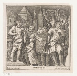 Skupina postav a dva sloni ve městě od Giovanni Francesco Venturini