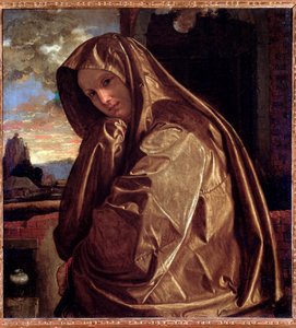 Znázornění svaté Máří Magdalény Obraz od Giovana Gerolama Savolda (asi 1480-po 1548) 1535-1540 Rozměr 84 x 77,5 cm Florencie, Palazzo Pitti, Coll Contini-Bonacossi