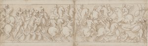 Marcus Aurelius se vydává přes přístaviště s pěchotou a kavalérií (CVIII); Sarmati jsou odraženi postupujícími Římany (CIX)