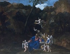 Ježíš se staral o anděly od Giovanni Lanfranco