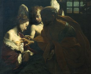Svatý Petr uzdravuje Svatou Agátu od Giovanni Lanfranco