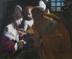 Svatý Petr uzdravuje svatou Agátu ve vězení od Giovanni Lanfranco