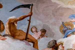 Saturn, bůh času. Detail "rady bohů" 1624-1625. freska