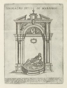 Fontána se sochou Marforio Simolacro detto di Marforio (název na objektu) Moderní a starověké památky a budovy v Římě (název série) Ornamenti di fabriche antichi et moderni dell
